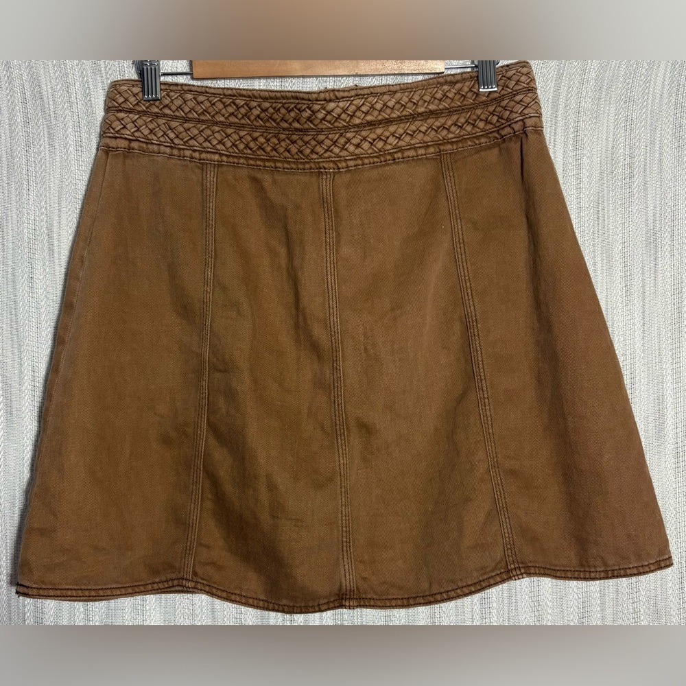 Free People Brown Mini Skirt with Button Detail - Picture 2 of 4